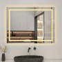 Aica Sanitär LED Badspiegel, 100x80 cm, mit dimmbarer Beleuchtung in drei Farben und Beschlagschutz.