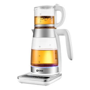 Ecosa EO-695 Teekocher mit Temperatureinstellung BPA-Frei 1,8L  2200 Watt Weiß