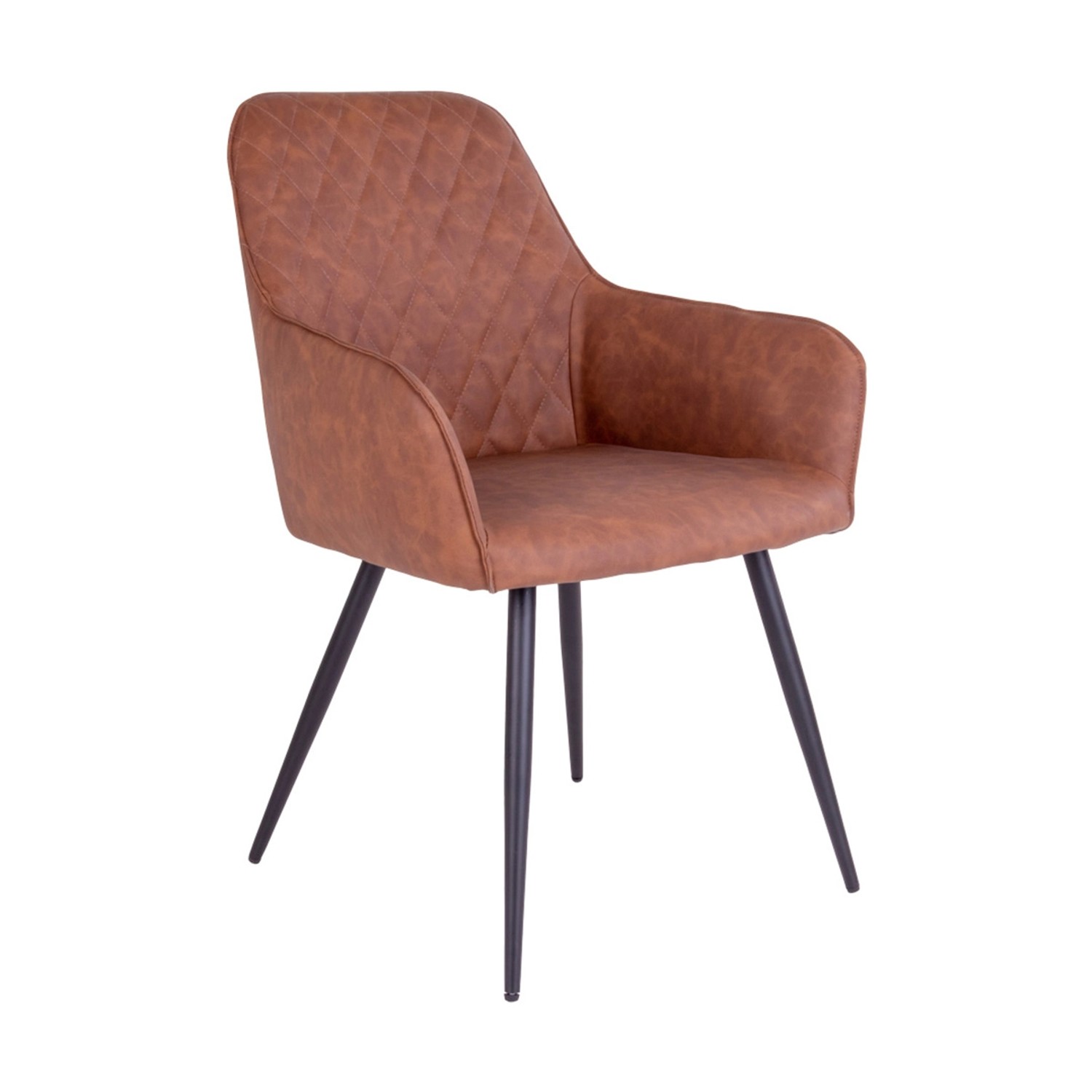 ebuy24 Hasse Esszimmerstuhl in Vintage Braunen Kunstleder mit Schwarz Lacki günstig online kaufen