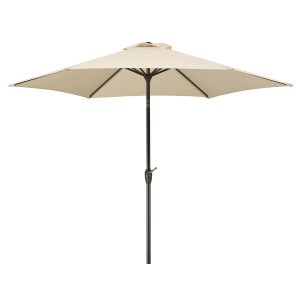 Schneider Marktschirm Napoli, Ø 270 cm, Natur, mit Kurbelmechanik. Sonnenschirm für Garten und Balkon.