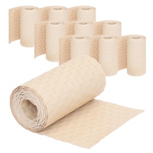 Jardinion Sichtschutzstreifen, 10er Pack, beige, blickdicht für Doppelstabmattenzaun.