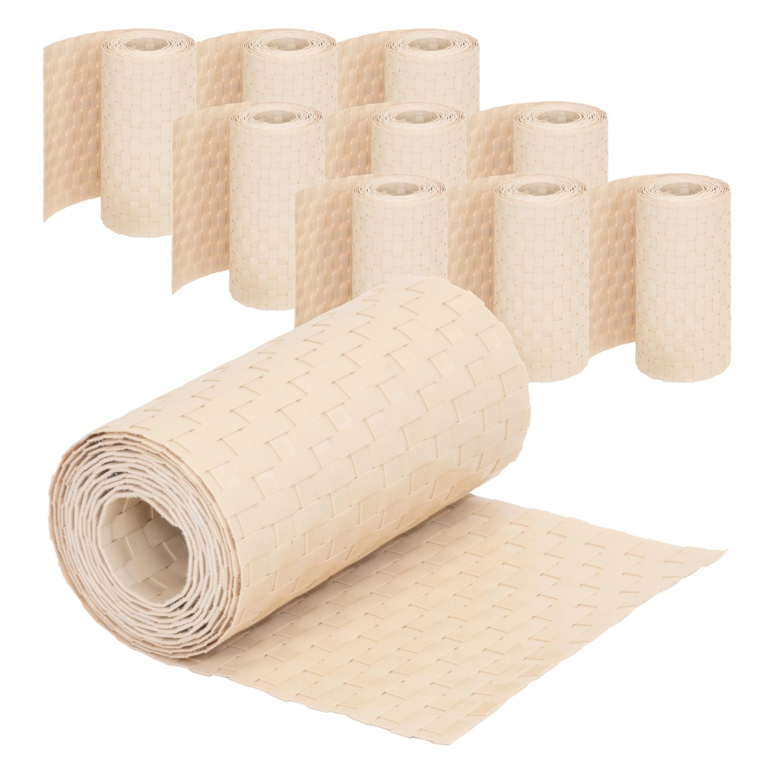 Jardinion Sichtschutzstreifen 10x 250cm x 19cm x 2,4mm Beige Blickdicht günstig online kaufen