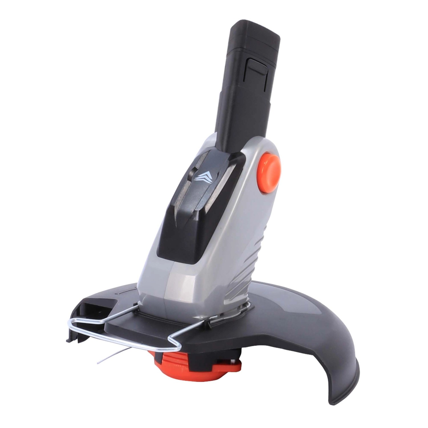 Yard Force iFlex Akku-Handmäher mit Rasentrimmeraufsatz, Akku eingesetzt.