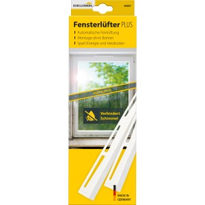 Schellenberg Fensterlüfter Plus Doppelpack, weiße Fensterlüfter zur Schimmelprävention.