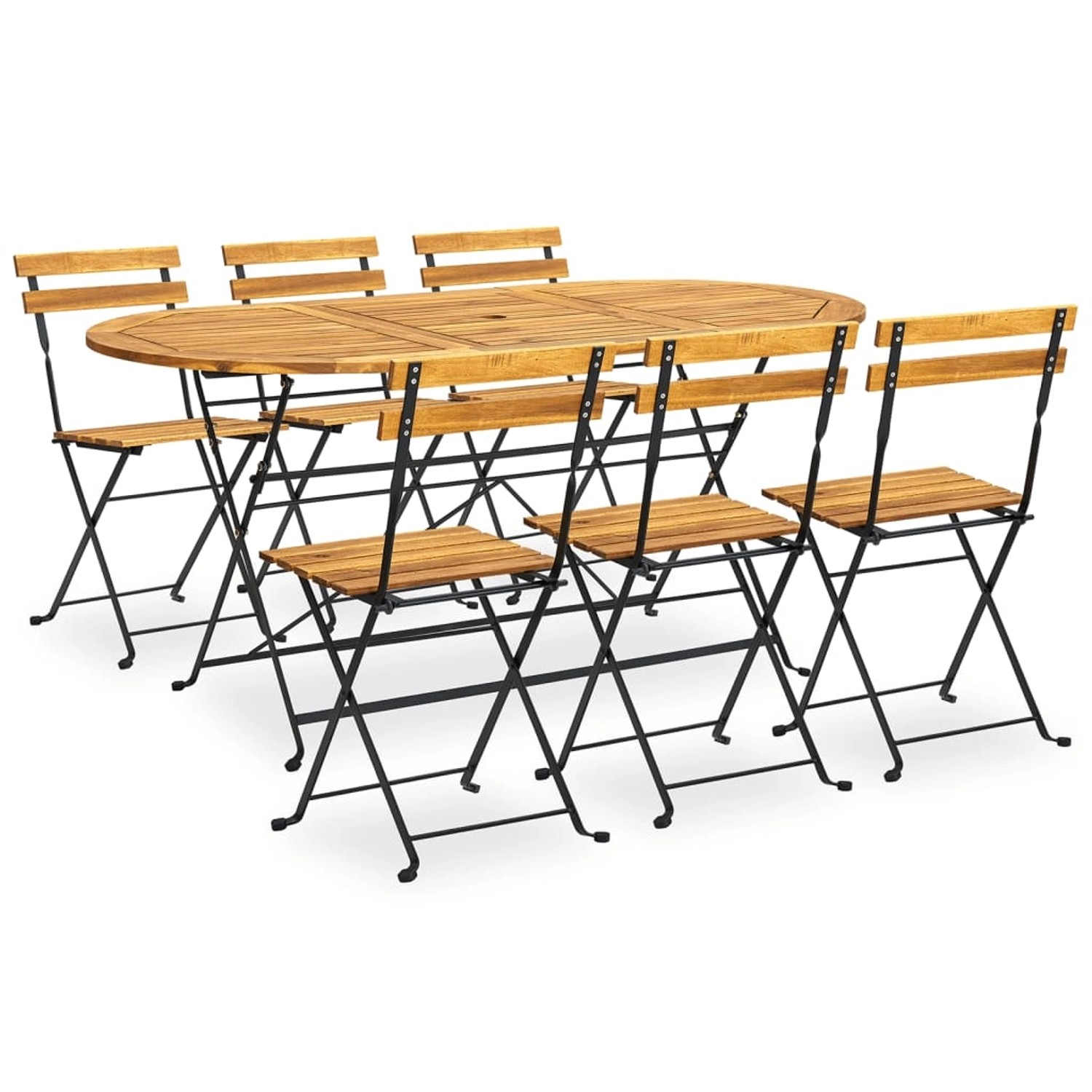 vidaXL 7-Tlg Garten-Essgruppe Klappbar Akazie Massivholz 3058157