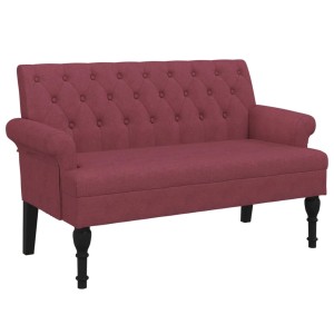 vidaXL Sitzbank mit Rückenlehne Weinrot 120x62x75,5 cm Stoff 372127
