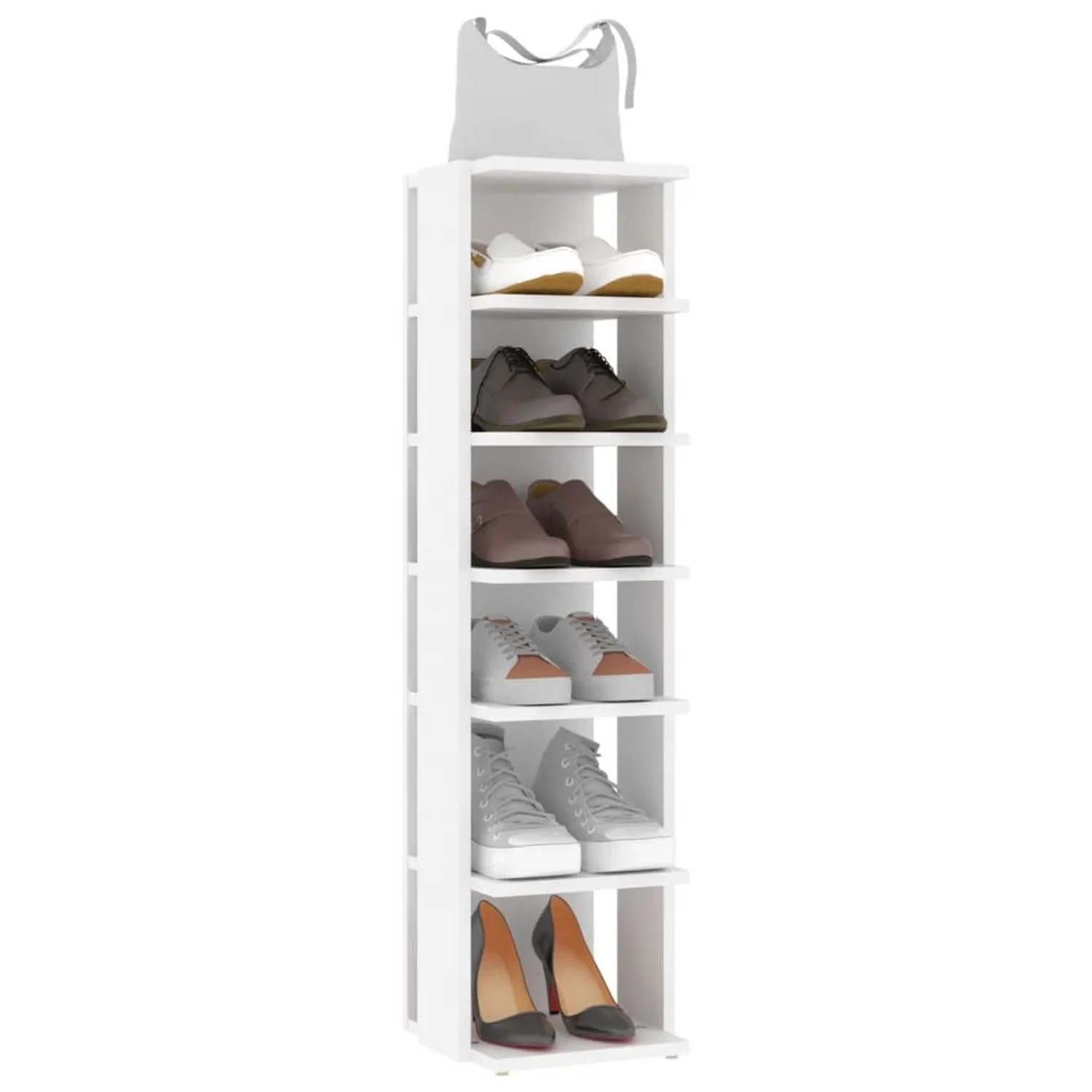 vidaXL Schuhschränke 2 Stk Weiß 27,5x27x102 cm Holzwerkstoff 808486_7