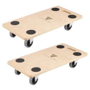 STAHLWERK Rollwagen 2er Set, je 250kg Tragkraft, Plattformwagen für Werkstatt, Lager & Transport.