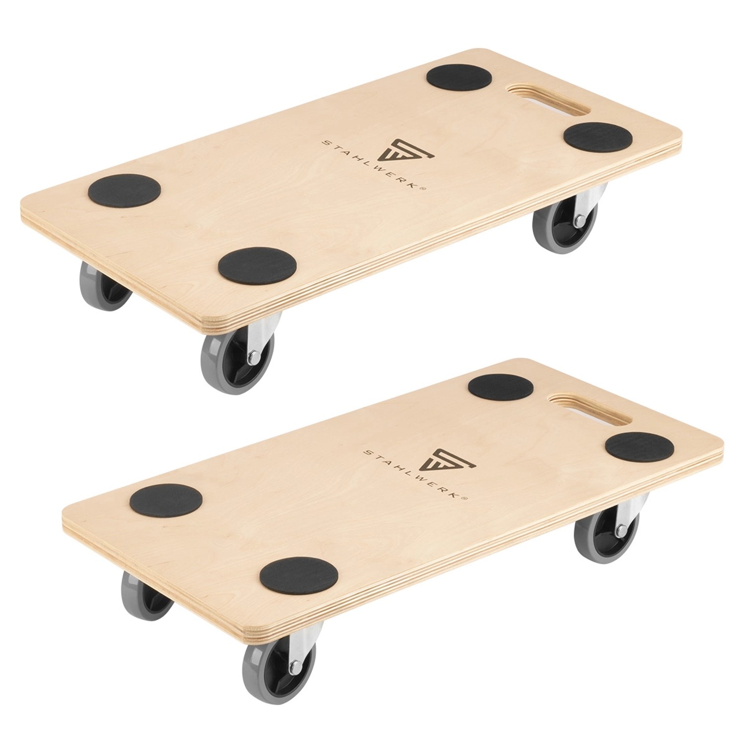STAHLWERK Rollwagen TRS 250 ST 2er Set 250kg Tragkraft 58 x 29 cm Plattformwagen