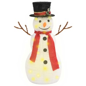 vidaXL LED-Schneemann Weihnachtsfigur Luxus-Stoff 60 cm 329759