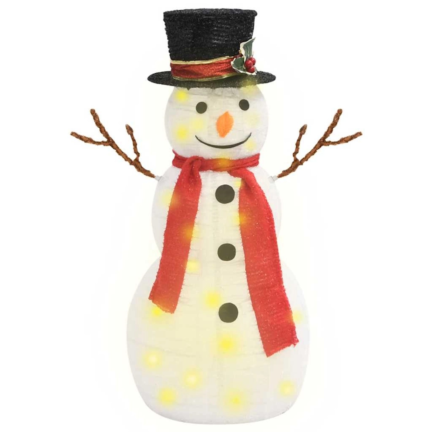 vidaXL LED-Schneemann Weihnachtsfigur Luxus-Stoff 60 cm 329759 günstig online kaufen
