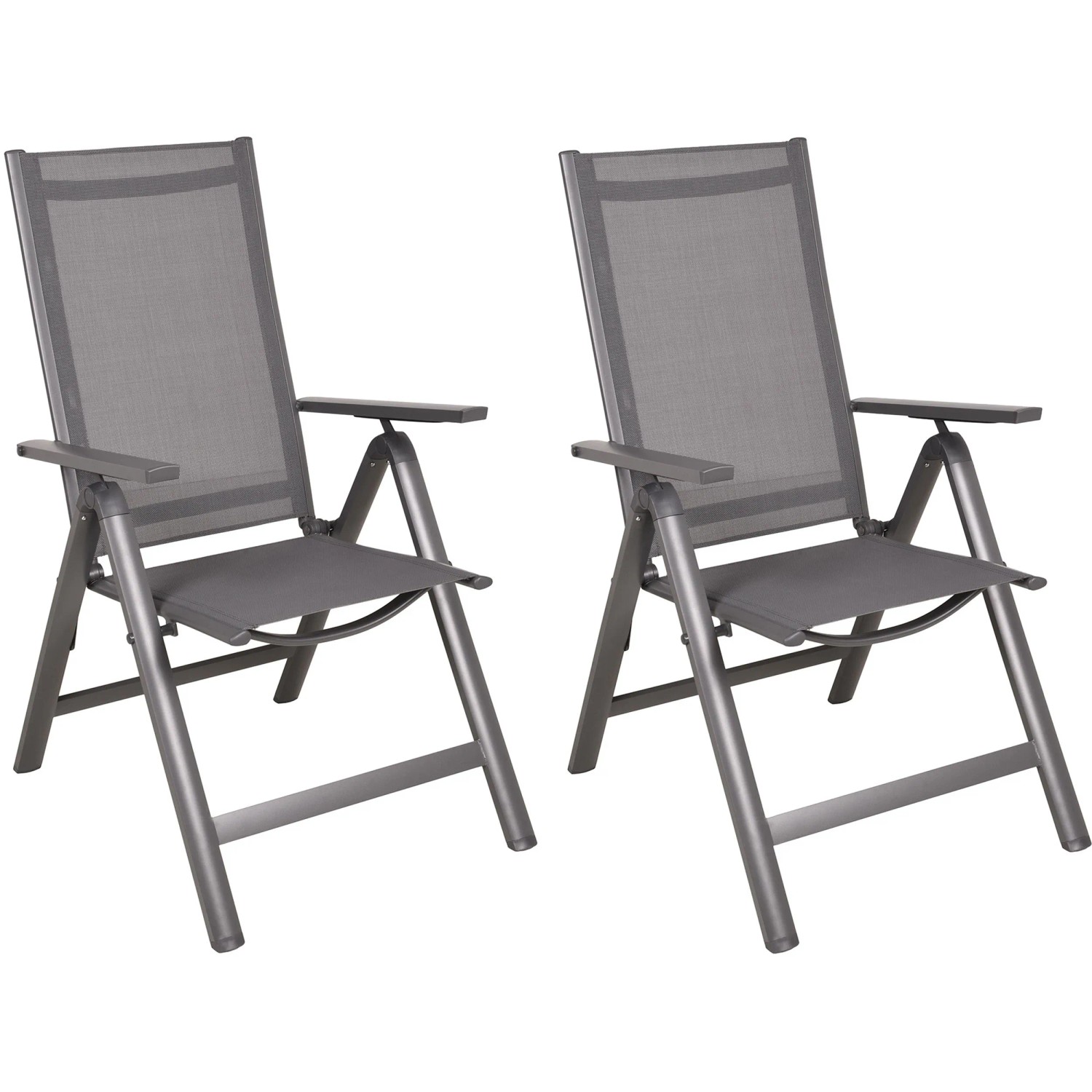 Garden Pleasure Stapelstuhl LENOLA Aluminium Anthrazit 2er Set