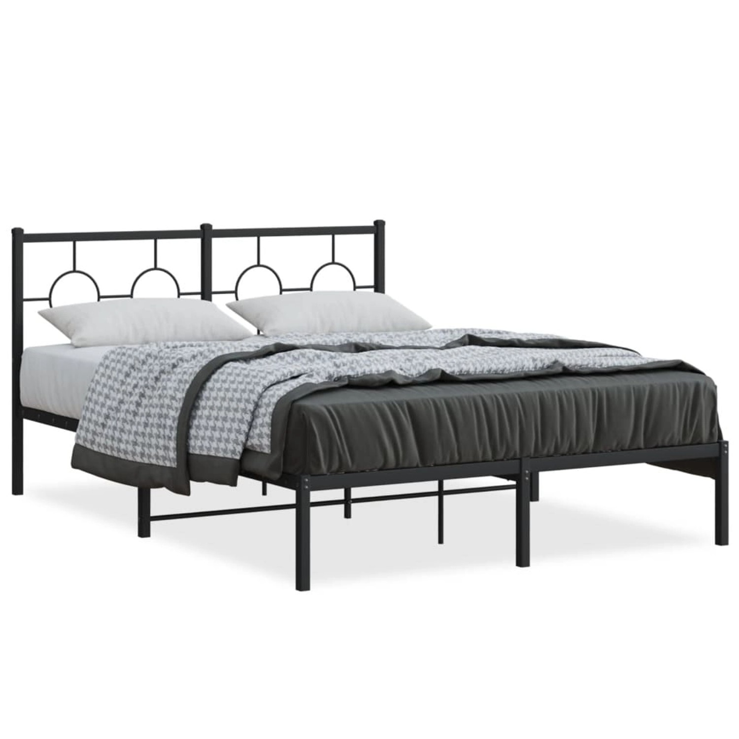 vidaXL Bettgestell mit Kopfteil Metall Schwarz 140x190 cm 376226 günstig online kaufen