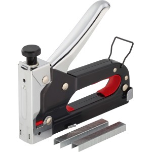 Handtacker für 6-14 mm Klammern, robustes Metallgehäuse, einfache Anwendung.