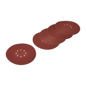 5 LUX Schleifscheiben K80 für Trockenbau, zum Schleifen von Putz, mit Klettbefestigung und Lochung.