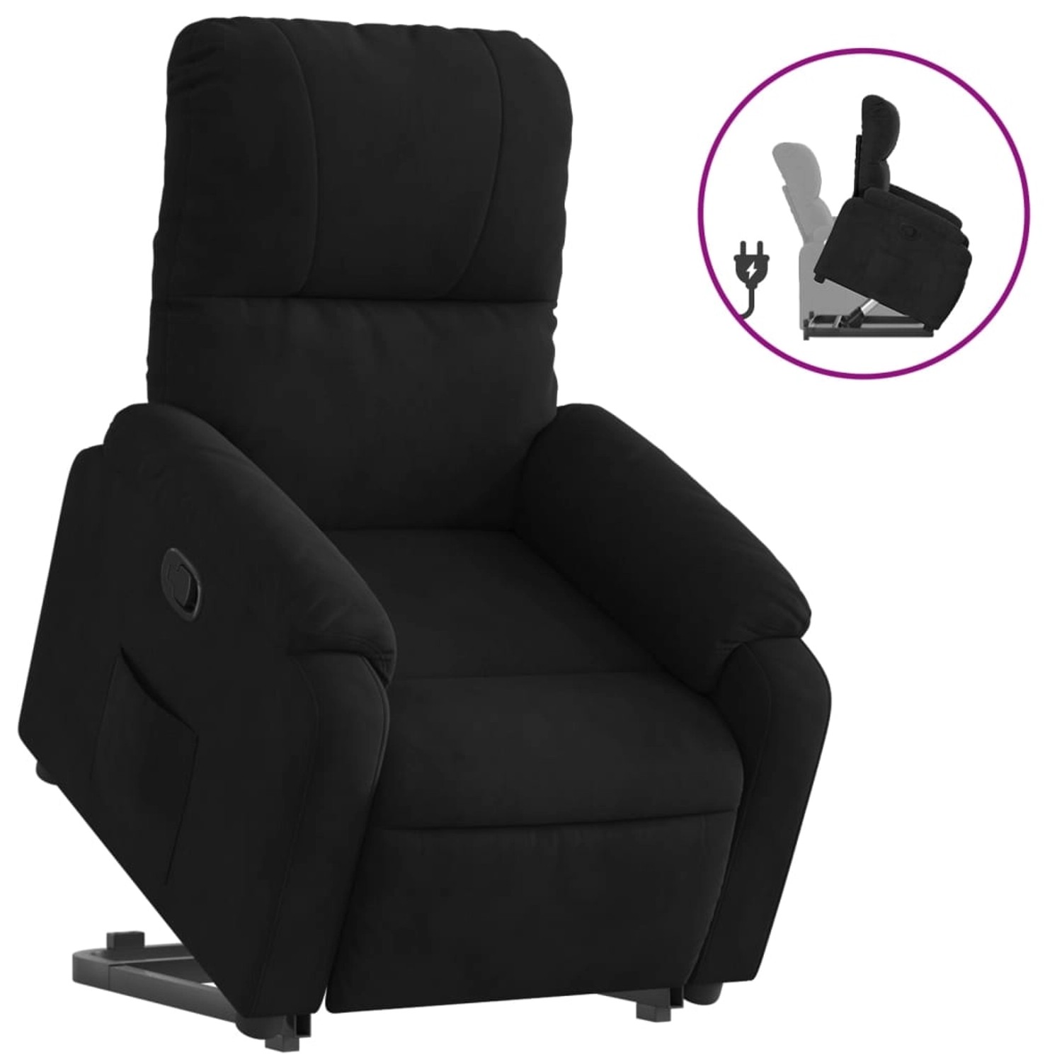 vidaXL Relaxsessel mit Aufstehhilfe Schwarz Mikrofasergewebe Modell 3 günstig online kaufen