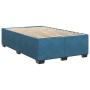 Blaues vidaXL Boxspringbett 120x200 cm mit Lattenrost. Bettrahmen aus Samt.