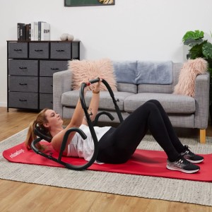 Relaxdays Bauchtrainer Stahl Schwarz Rutschfest 68,5 cm x 69 cm x 65 cm 2,7 kg