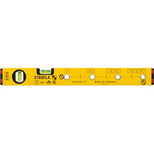 Gelbe Stabila Wasserwaage Type 70 Electric, 43 cm, für Elektroinstallationen. Präzises Messwerkzeug.