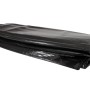 Zusammengelegte, schwarze Proregal Pool Abdeckung 8x4m aus PE-Folie.