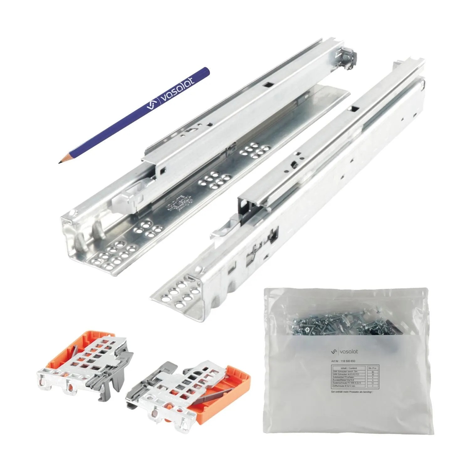 vasalat Set Blum Tandem Vollauszug Set Schubladenauszug 400mm Blumotion + Kupplung bis 30kg
