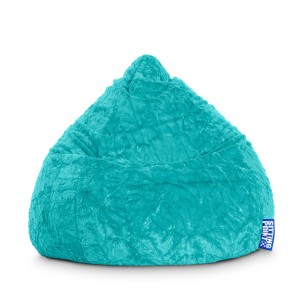 Türkisfarbener Sitting Point Sitzsack Fluffy mit 220 l Volumen.