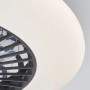 Detailaufnahme: Schwarze LED-Deckenleuchte Salerno mit Ventilator, Ø 57,7 cm.