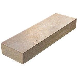 Blockstufe Travertin Ivory Classic, 15x35x100 cm, geschliffen und getrommelt.