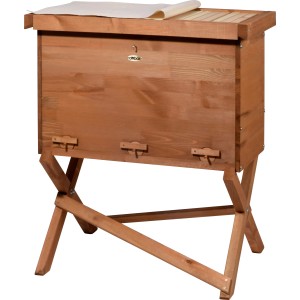 Dobar Einraumbeute aus Holz mit Ständer für Honigbienen im Garten.