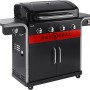 Char-Broil Gas2Coal 2.0 440 Hybridgrill mit 4 Brennern und Seitenbrenner.