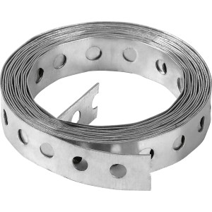 Verzinktes Lochband, 17 mm breit, 3 m lang, aufgerollt. Für Holzverbinder & Konstruktionen.
