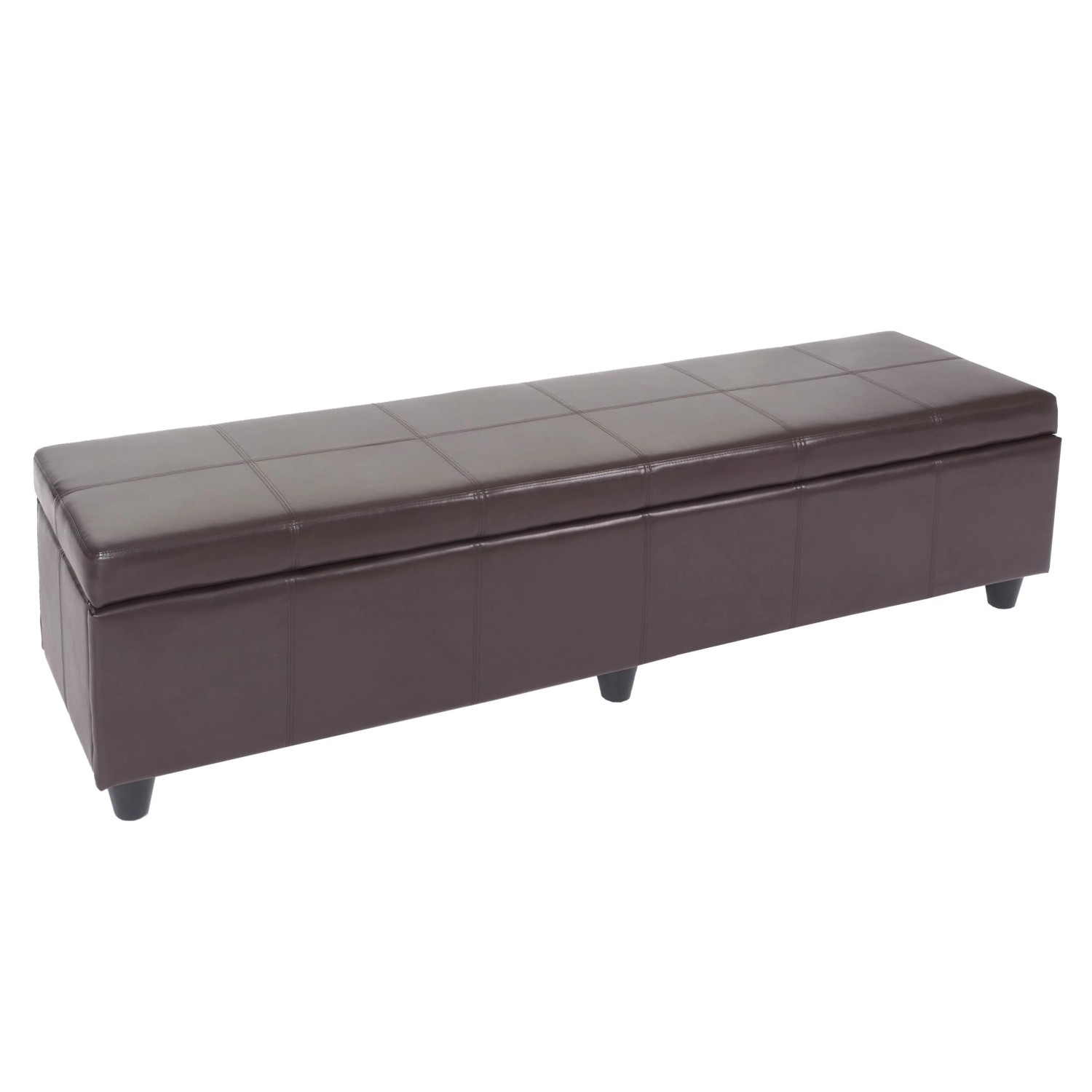 BERLINLODGE Sitzbank Mit Aufbewahrung Lars XXL 45x180x45cm Weiß Leder & Kun günstig online kaufen