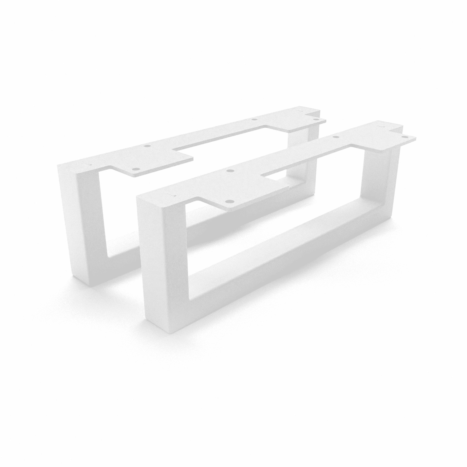 HEVVA Möbelfüße GRAZ 10 cm Hoch 30 cm Tief 2er Set Weiß