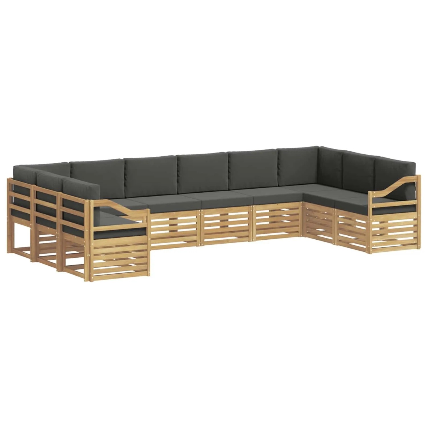 vidaXL Ecksofa Set 10 Stk Weiß und Anthrazit 363 x 185,5 x 73 cm 3392602
