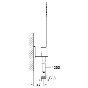 Grohe Euphoria Cube Stick Wandhalter-Set, bestehend aus Handbrause, Halterung und Brauseschlauch.