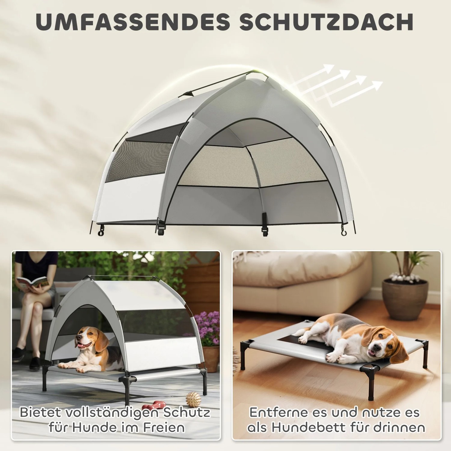 PawHut Erhöhtes Hundebett Polyester 76 x 61 x 70cm_3