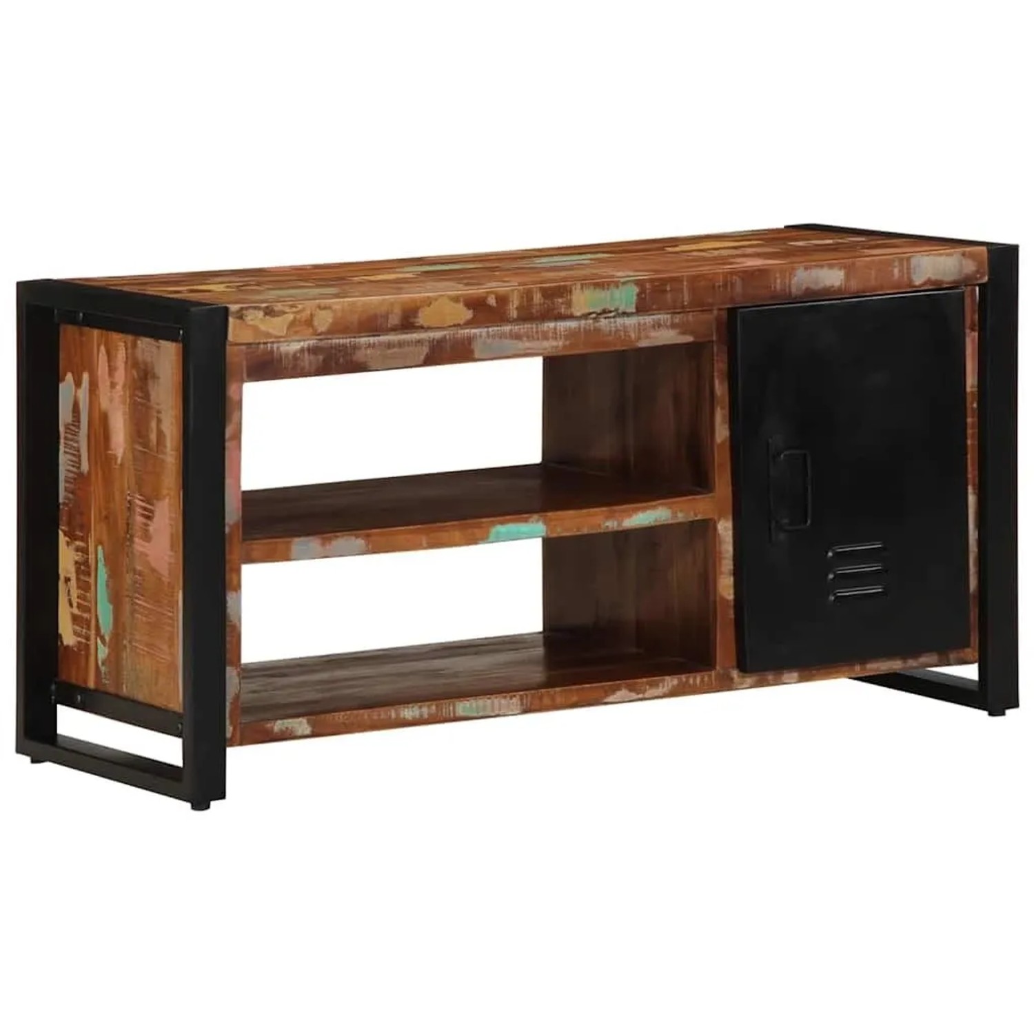 vidaXL Schuhbank Mehrfarbig 100 x 40 x 50 cm Massivholz Altholz 4013602
