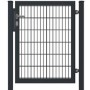 Anthrazitfarbenes Gartentor für Doppelstabmattenzäune, 100x80 cm, mit Vollrahmen und Griff.