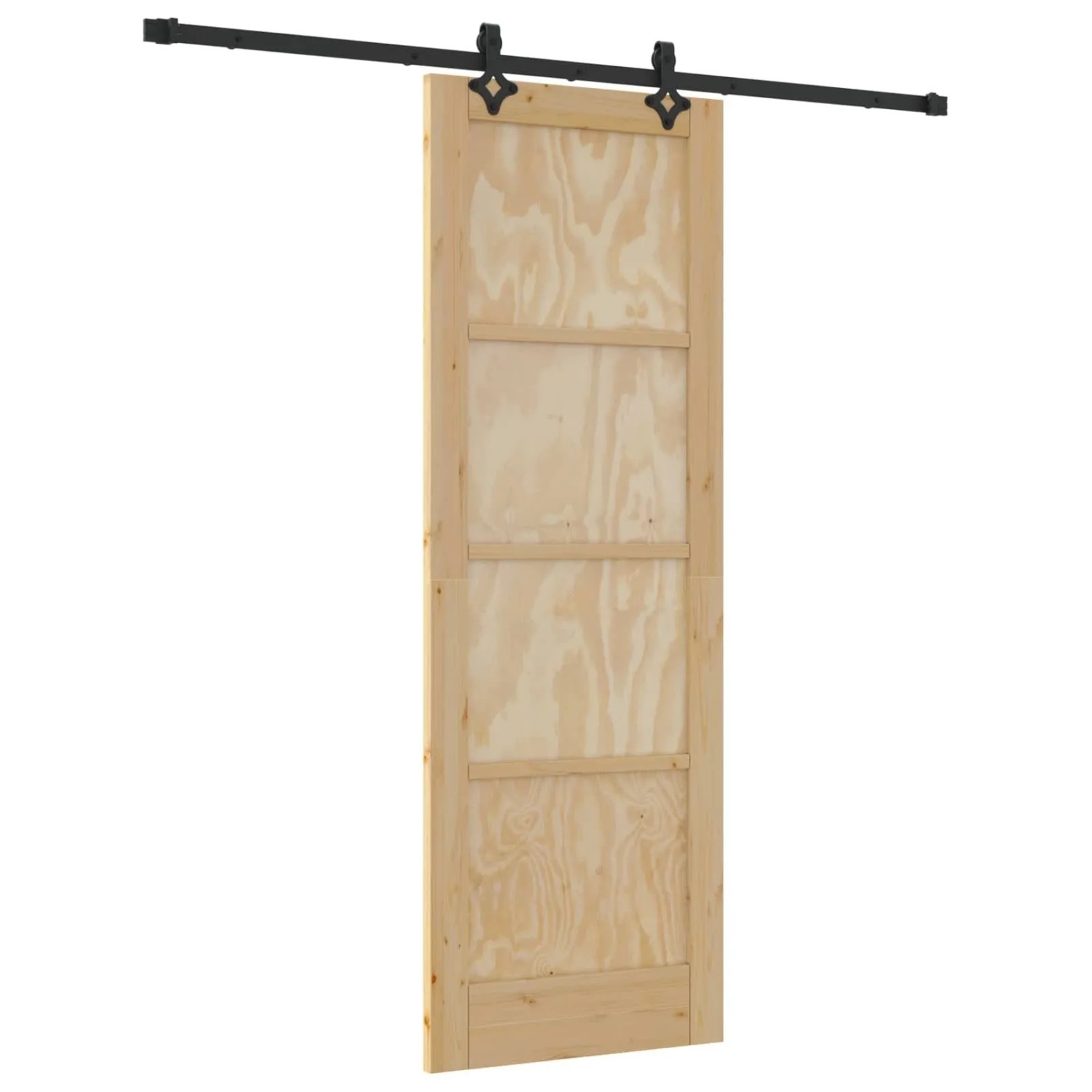vidaXL Schiebetür Natur und Schwarz 73,5 x 211 cm 3445513