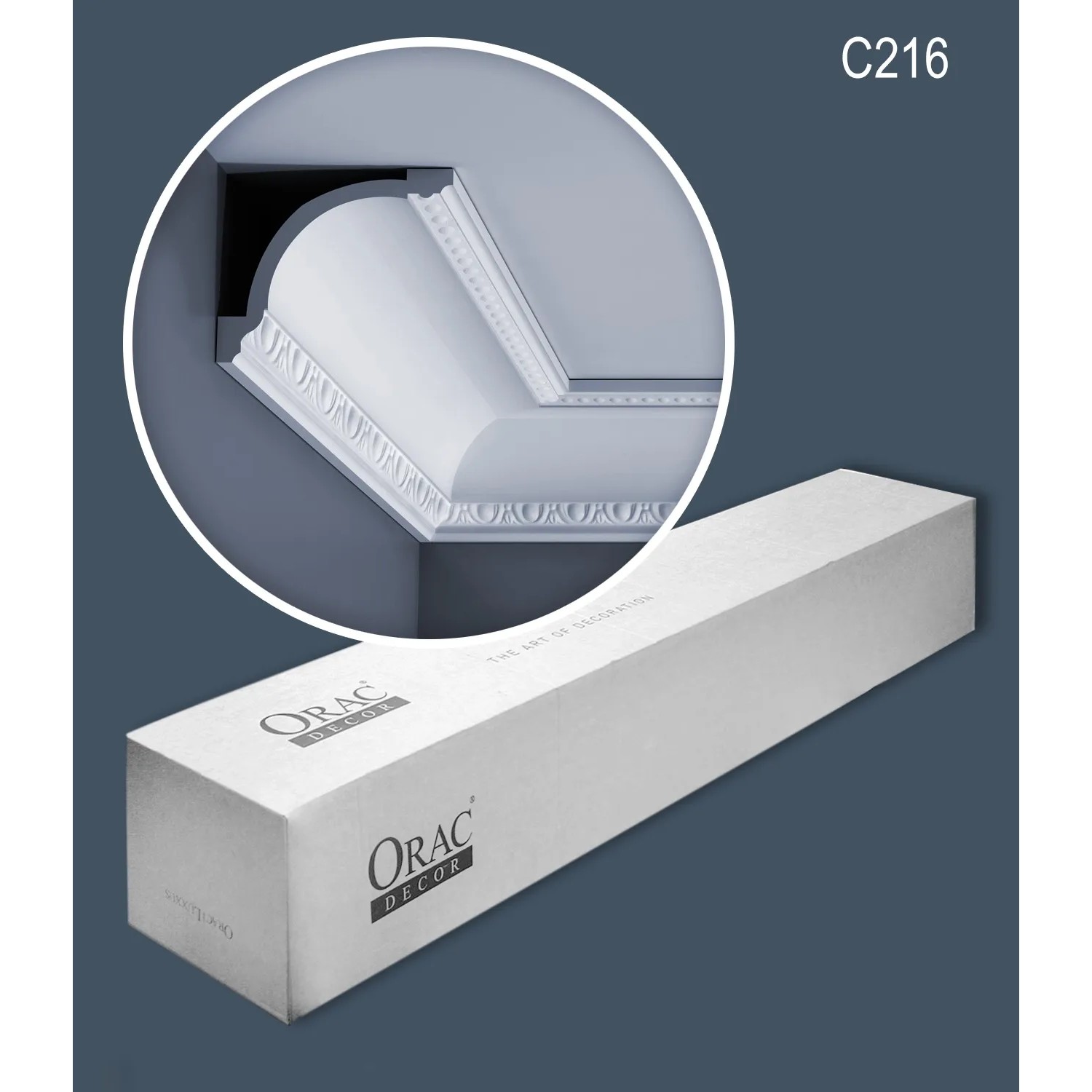 ORAC DECOR C216 LUXXUS Zierleisten Set, 9 weiße Stuckleisten (18m) im Karton.