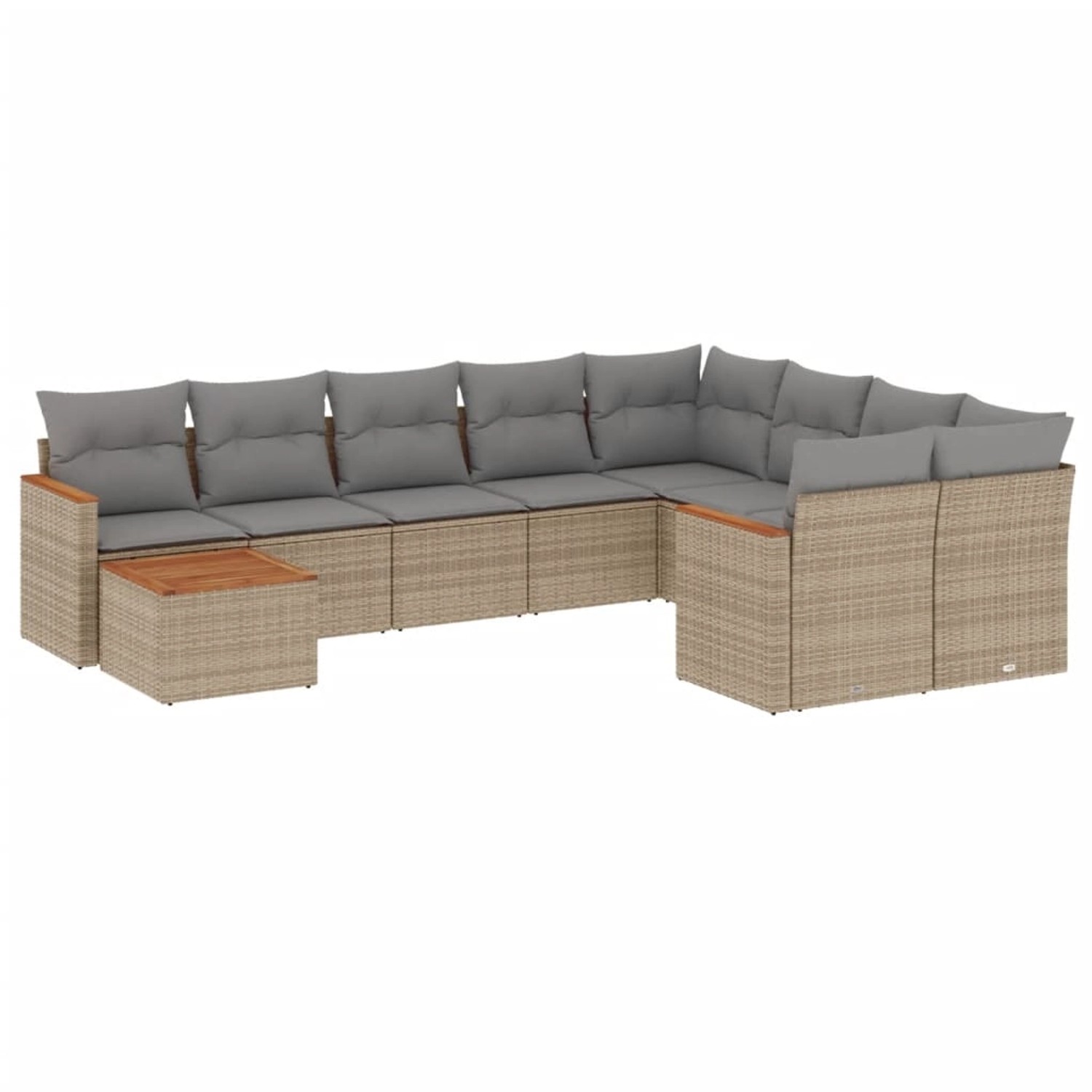 vidaXL 10-Tlg Garten-Sofagarnitur mit Kissen Beige Poly Rattan 3258720 günstig online kaufen