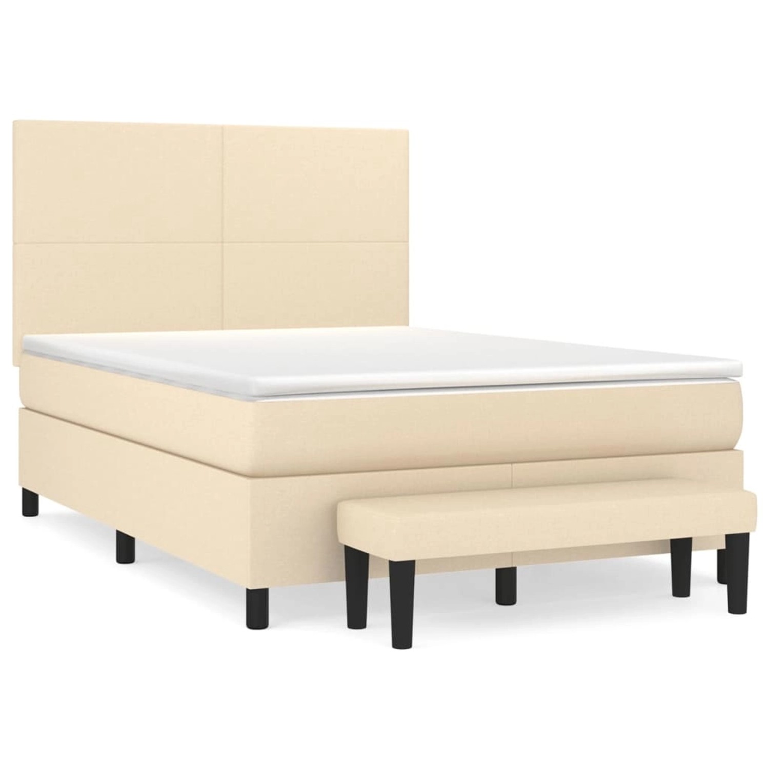 vidaXL Boxspringbett mit Matratze Creme 140x200 cm Stoff 3136442 günstig online kaufen
