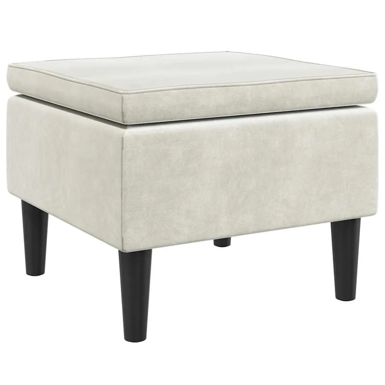 vidaXL Hocker mit Holzbeinen Cremefarbener Samt 329445