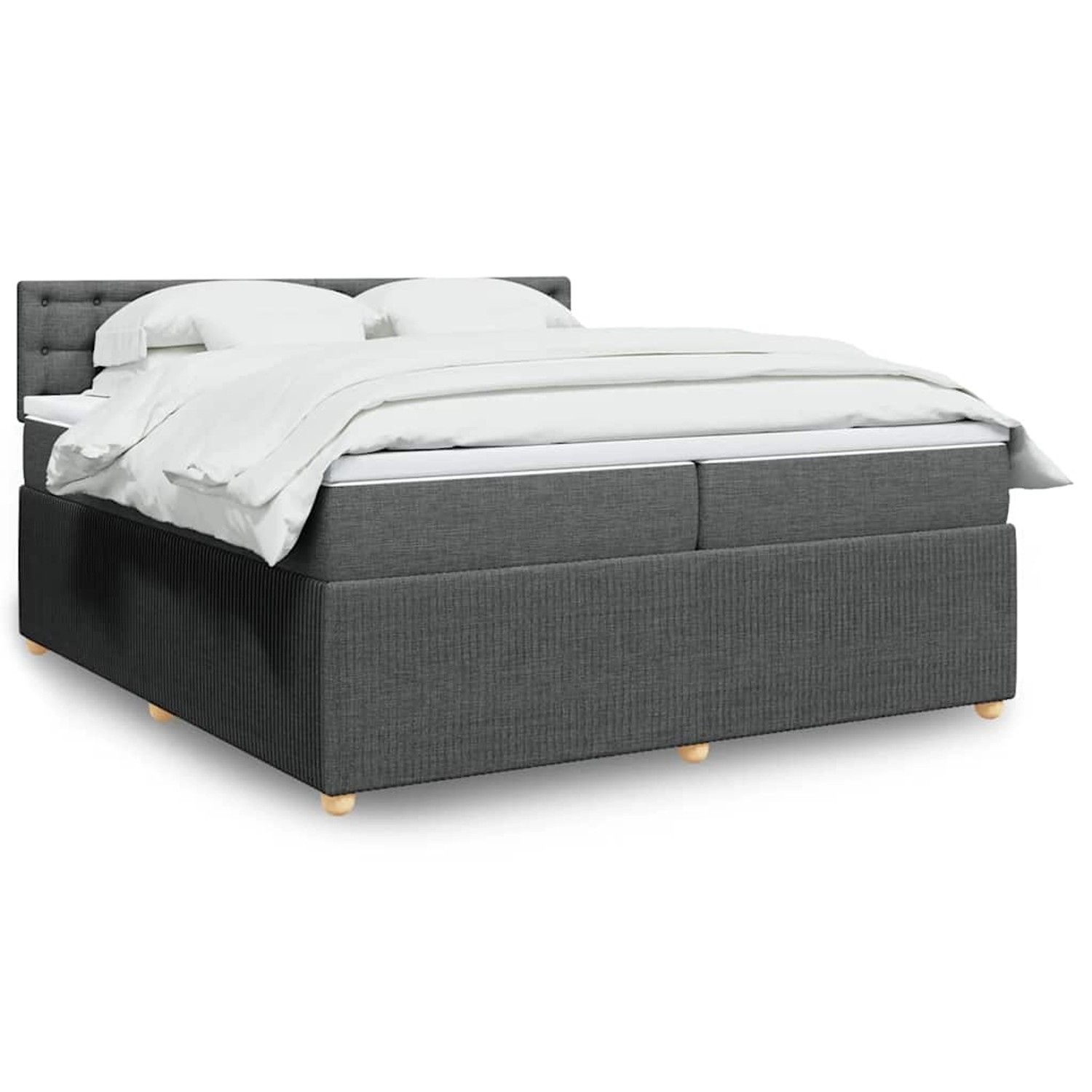 vidaXL Boxspringbett mit Matratze Dunkelgrau 200x200 cm Stoff 3289878 günstig online kaufen