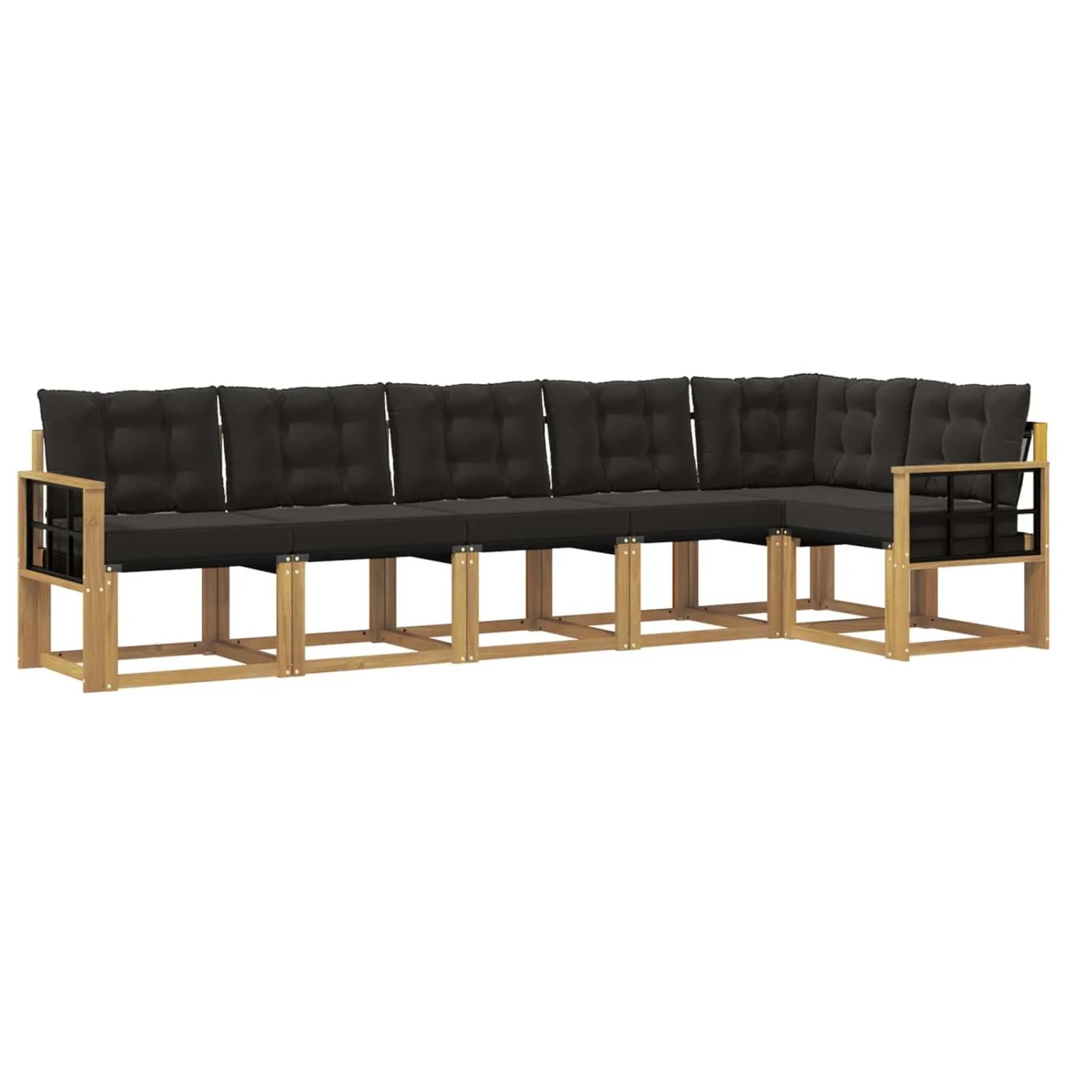 vidaXL Outdoor-Sofagarnitur mit Kissen 6-Tlg Weiß und Schwarz 3389530