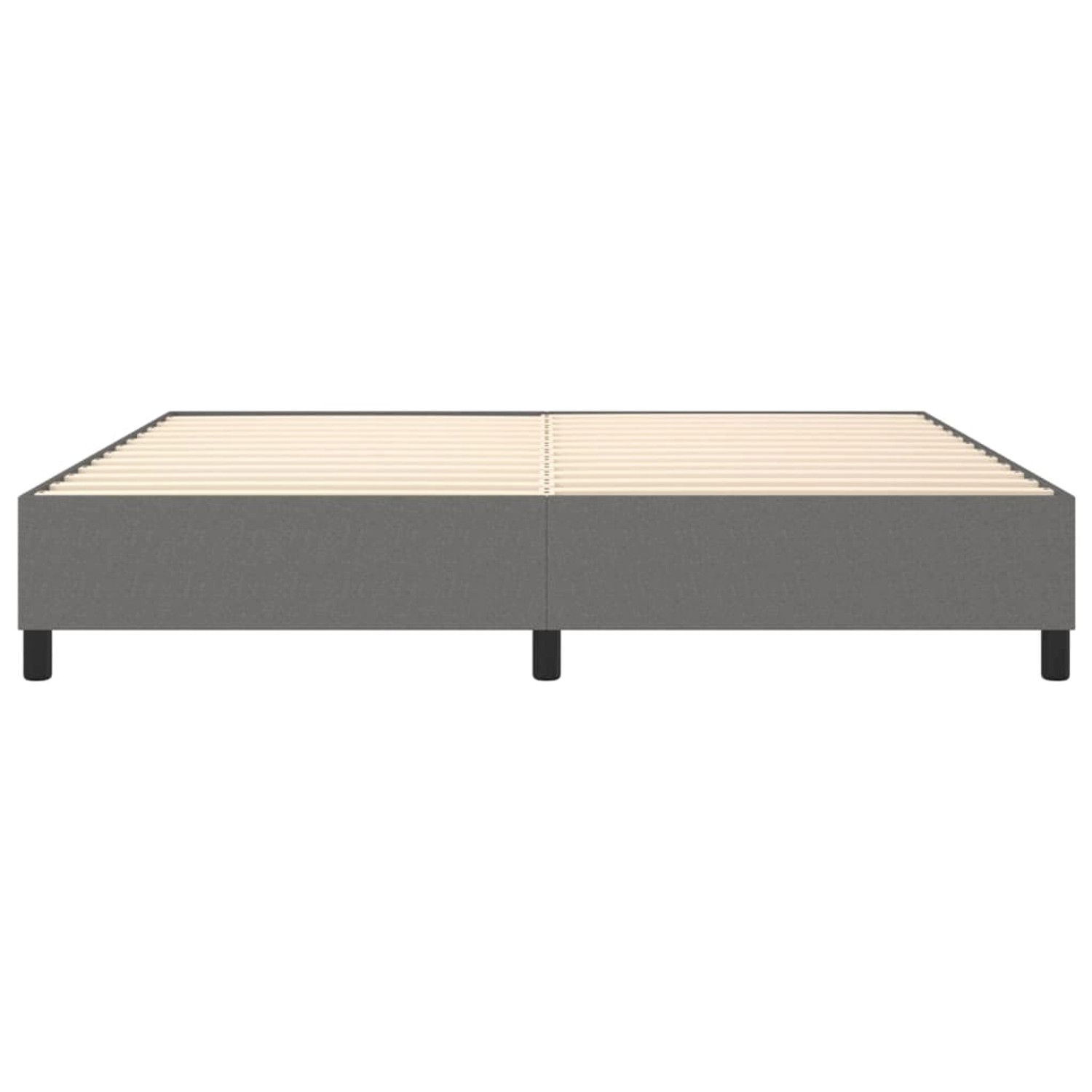 vidaXL Boxspringbett, dunkelgrau, 200x200 cm, Stoffbezug. Bettrahmen ohne Matratze.