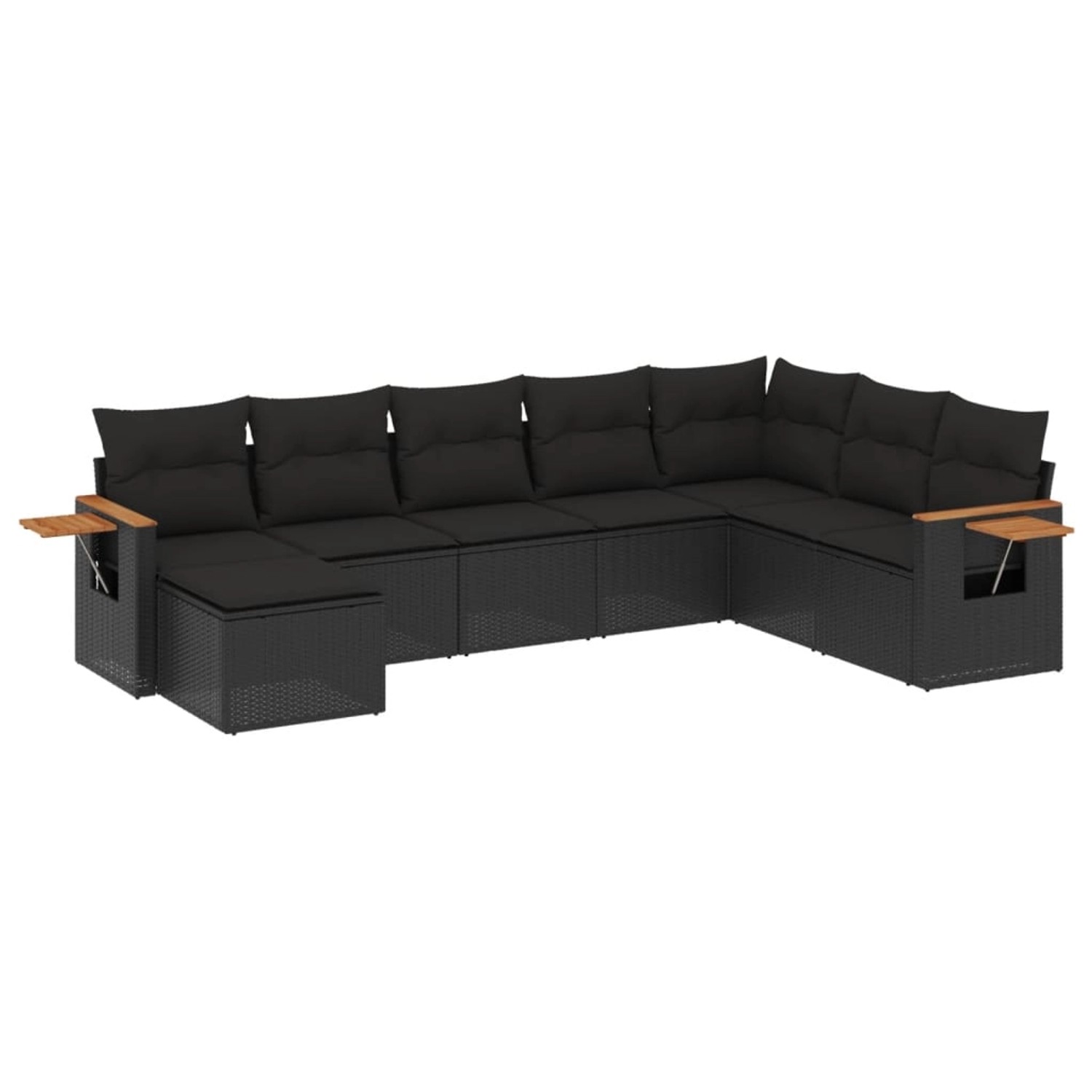 vidaXL 8-tlg Garten-Sofagarnitur mit Kissen Schwarz Poly Rattan Modell 237 günstig online kaufen