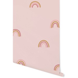 Little Dutch Vliestapete Little Rainbow Pink mit Regenbogen Muster