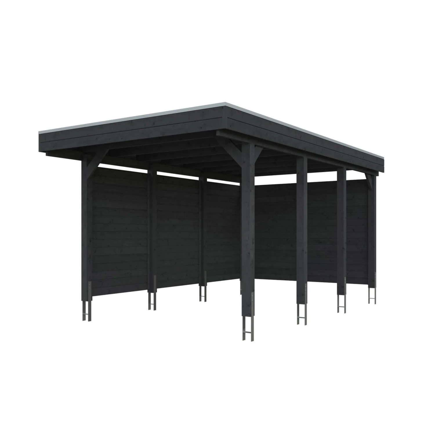 Skan Holz Carport-Set Friesland A 320 cm x 555 cm Anthrazit