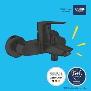 Grohe QuickFix Wannenarmatur Start in Schwarz, Einhandmischer für die Badewanne.